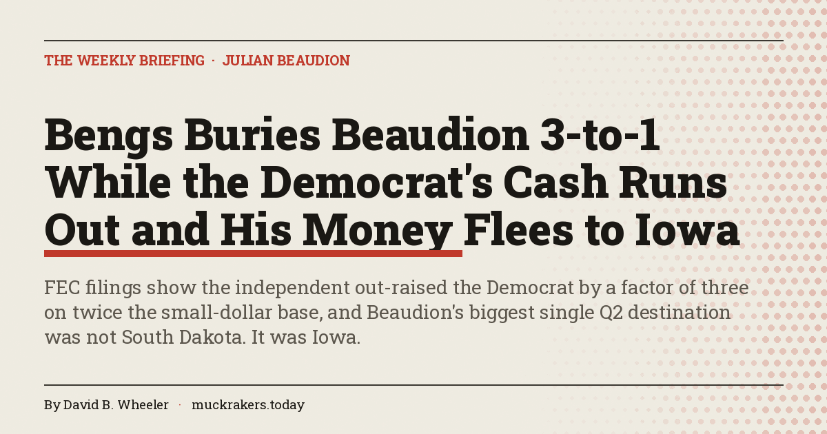 Bengs Buries Beaudion 3-to-1 While the Democrat's Cash Runs Out and His Money Flees to Iowa