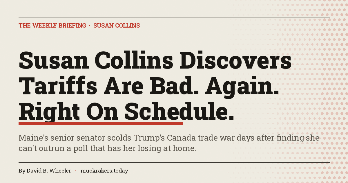 Susan Collins Discovers Tariffs Are Bad. Again. Right On Schedule.