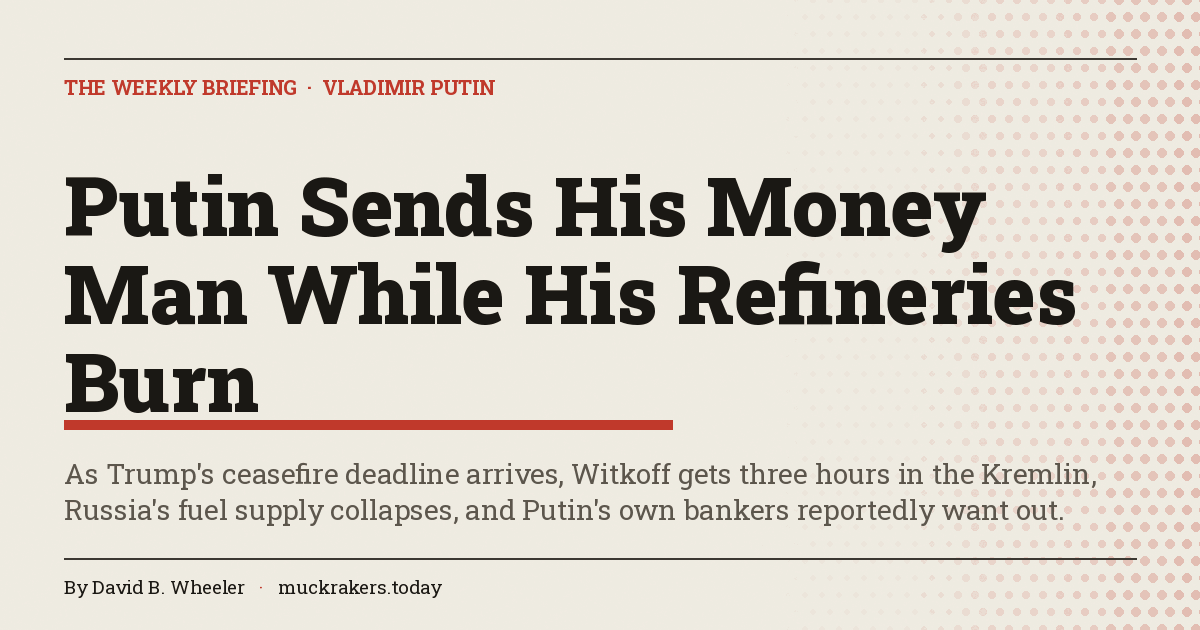 Putin Sends His Money Man While His Refineries Burn